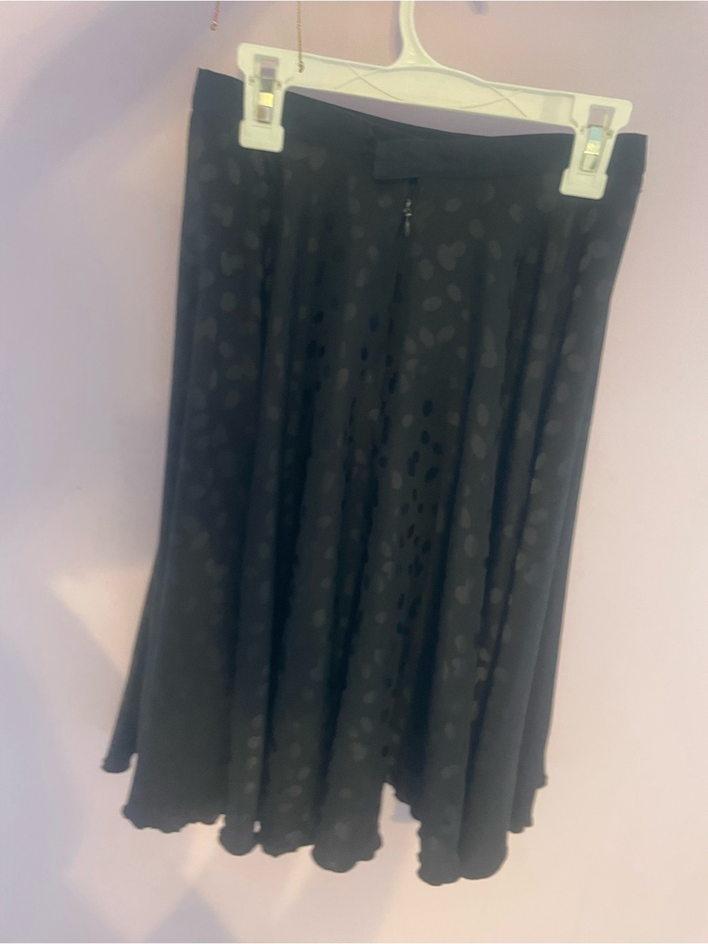 Black Polka Dot Flared Skirt